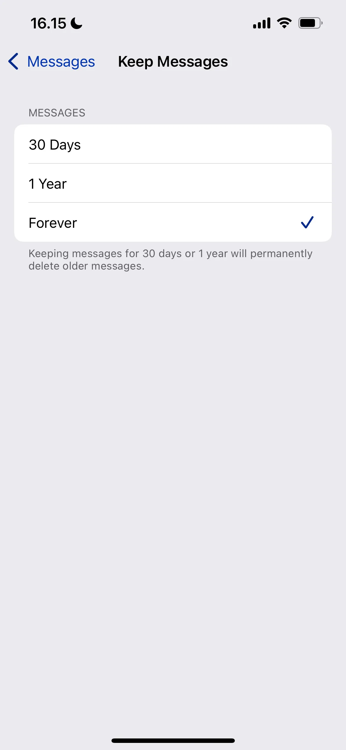 Thay đổi thời gian lưu trữ tin nhắn iCloud trên iPhone