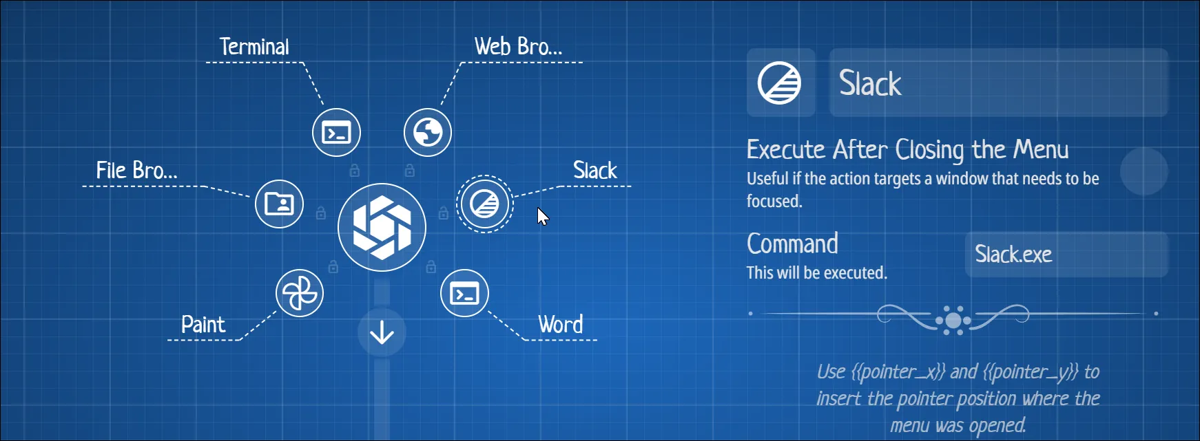 Thẻ Menu trong Kando Menu Editor trên Windows 11, hiển thị cách chỉnh sửa phím tắt ứng dụng