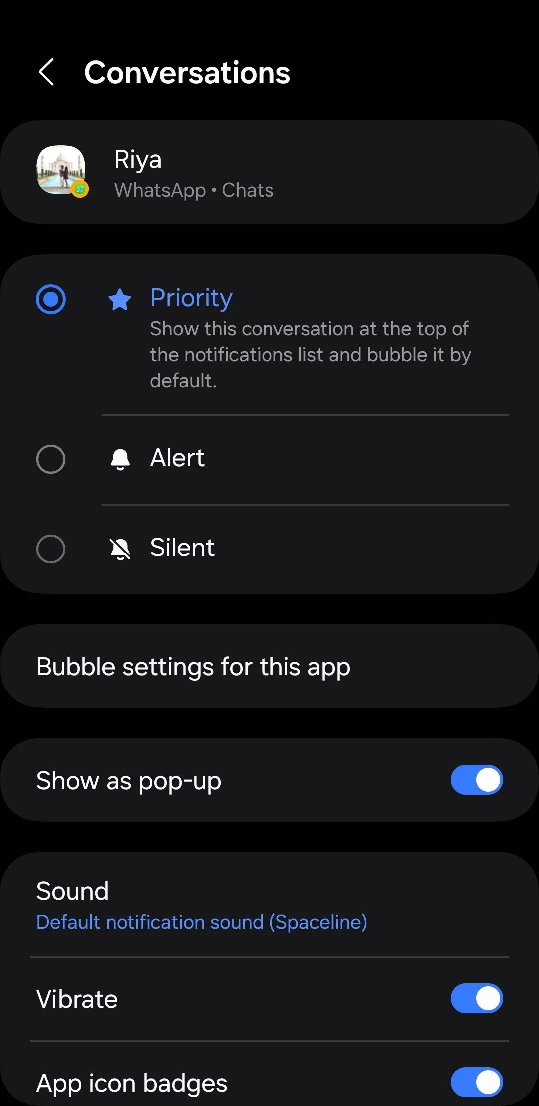 Thiết lập cuộc trò chuyện ưu tiên cho một liên hệ trên Android để cảnh báo luôn hiển thị nổi bật