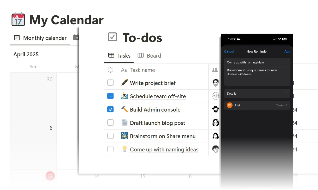 Thiết lập làm việc đơn nhiệm hiệu quả với Google Calendar, Notion và Apple Reminders