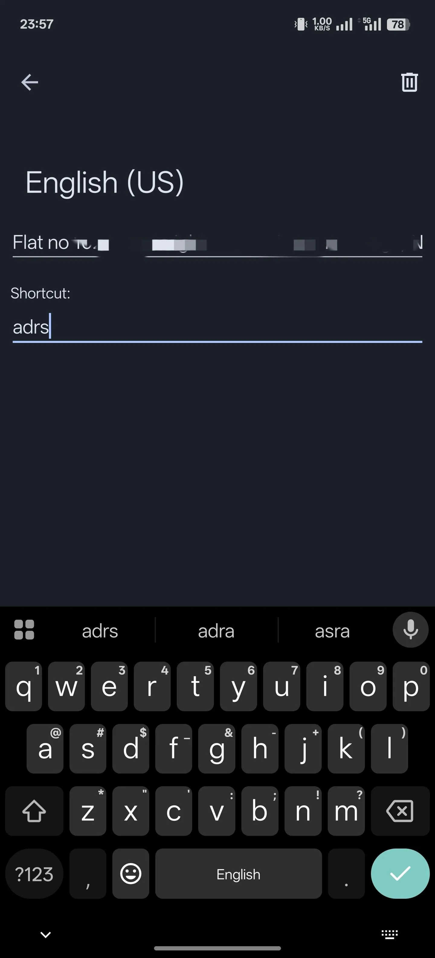 Thiết lập phím tắt văn bản mới trong Gboard cho các cụm từ thường dùng