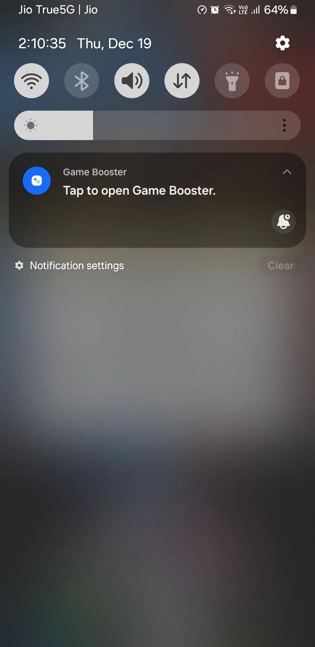 Thông báo Game Booster khi chơi game trên điện thoại Samsung