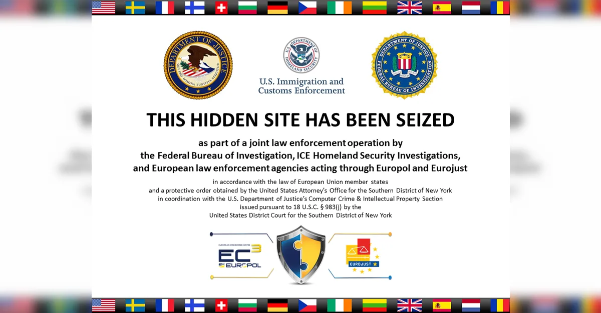 Thông báo thu giữ trang web Dark Web của ICE - Bằng chứng về sự can thiệp của pháp luật