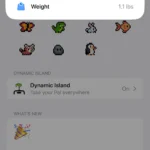 Thông tin chi tiết về chú chó ảo trong ứng dụng Pixel Pals cho Dynamic Island.