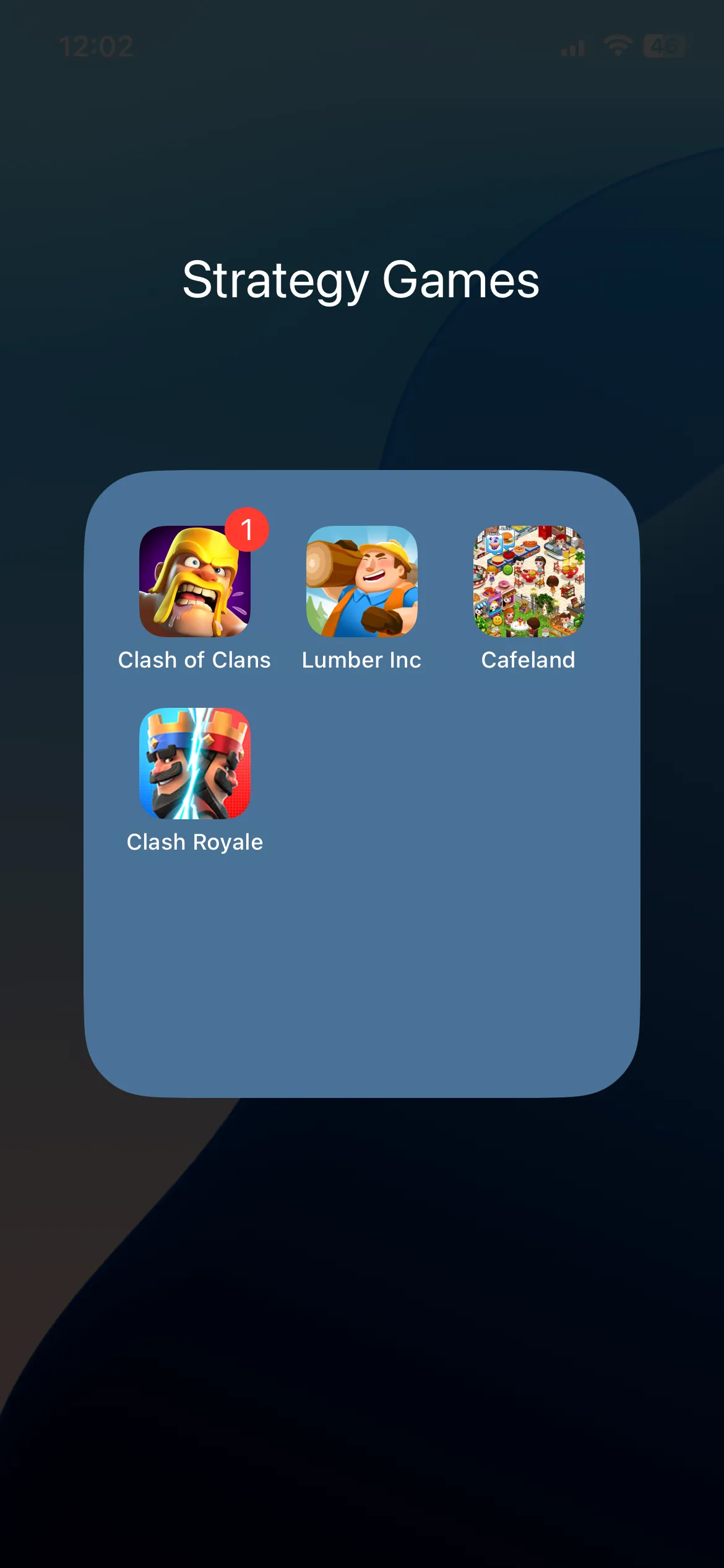 Thư mục 'Trò chơi' chứa nhiều ứng dụng game trên màn hình chính iPhone, giúp sắp xếp gọn gàng