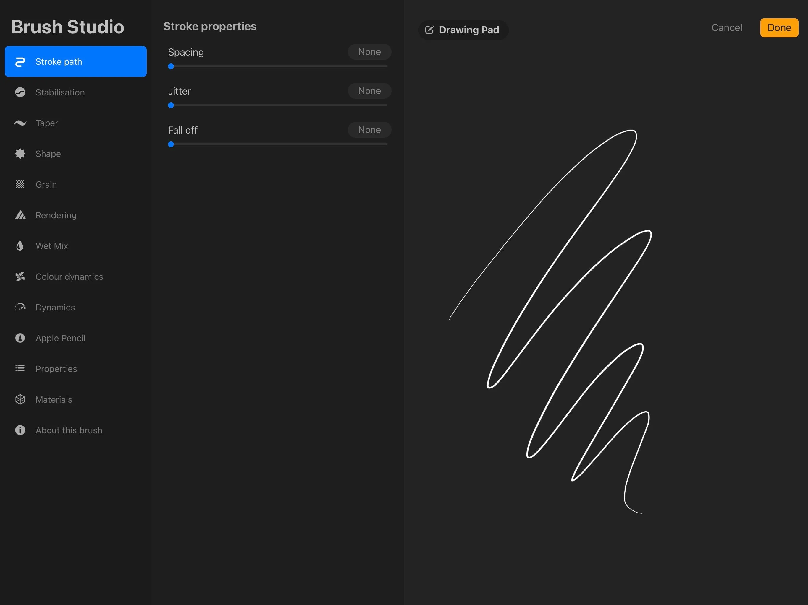 Thư viện cọ tùy chỉnh và bảng màu trong Procreate