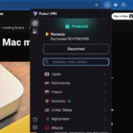 Tiện ích mở rộng ProtonVPN trên Chrome đang hoạt động, biểu tượng VPN màu xanh lá cây, thể hiện kết nối an toàn