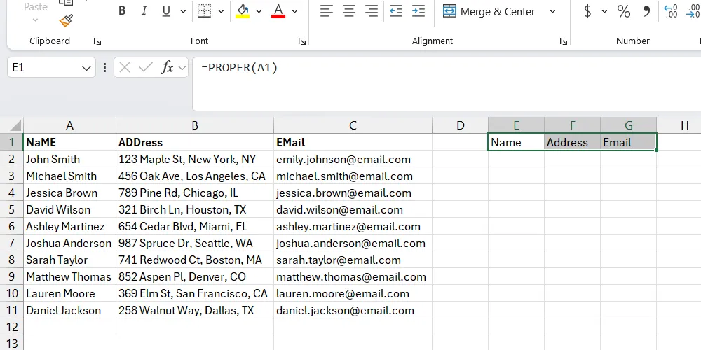 Tiêu đề đã được sửa thành định dạng Proper Case bằng hàm PROPER trong Excel