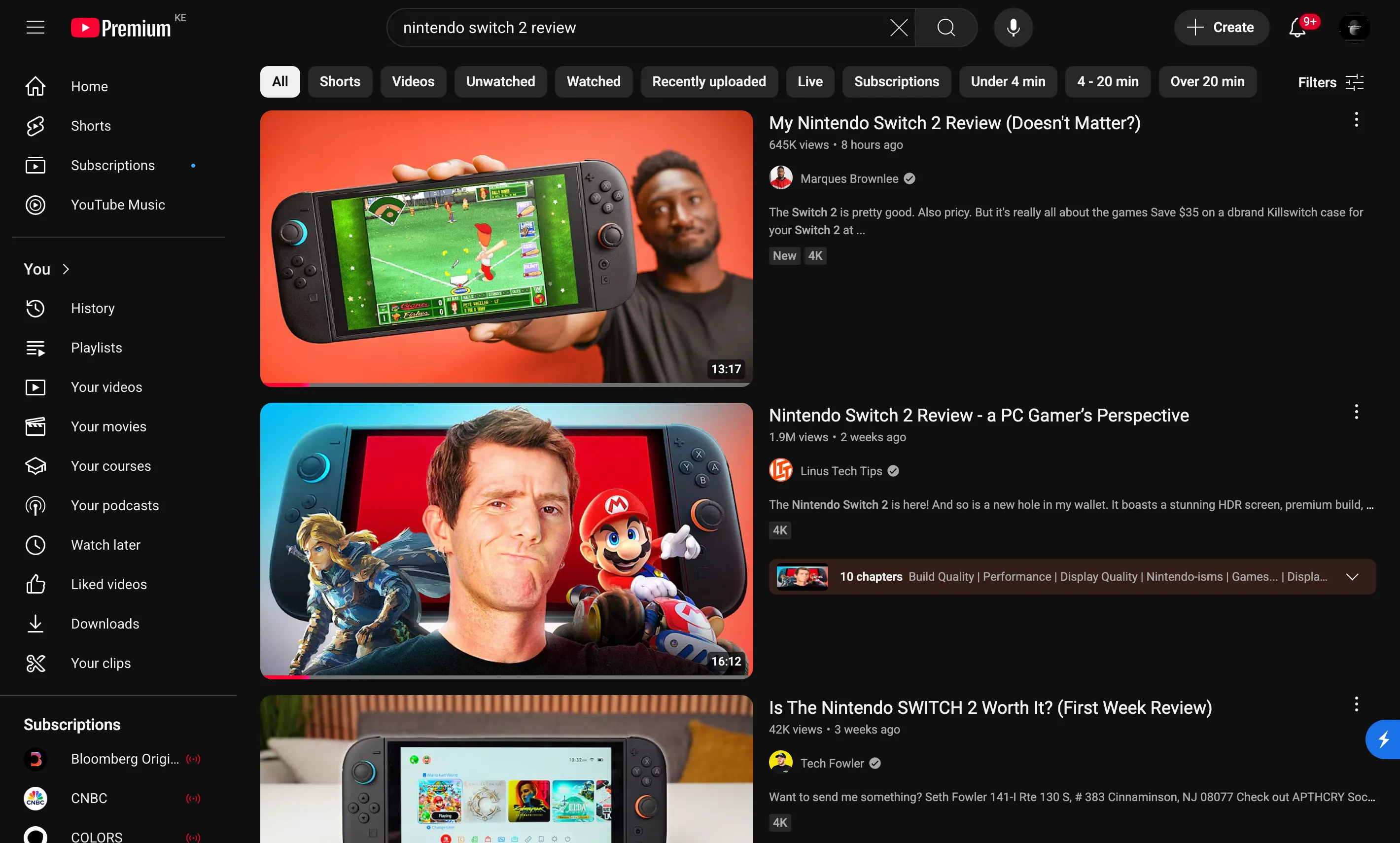 Tìm kiếm đánh giá sản phẩm trên YouTube với từ khóa "review" để có cái nhìn trực quan
