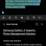 Tính năng định dạng tự động của Samsung Notes giúp ghi chú ngăn nắp