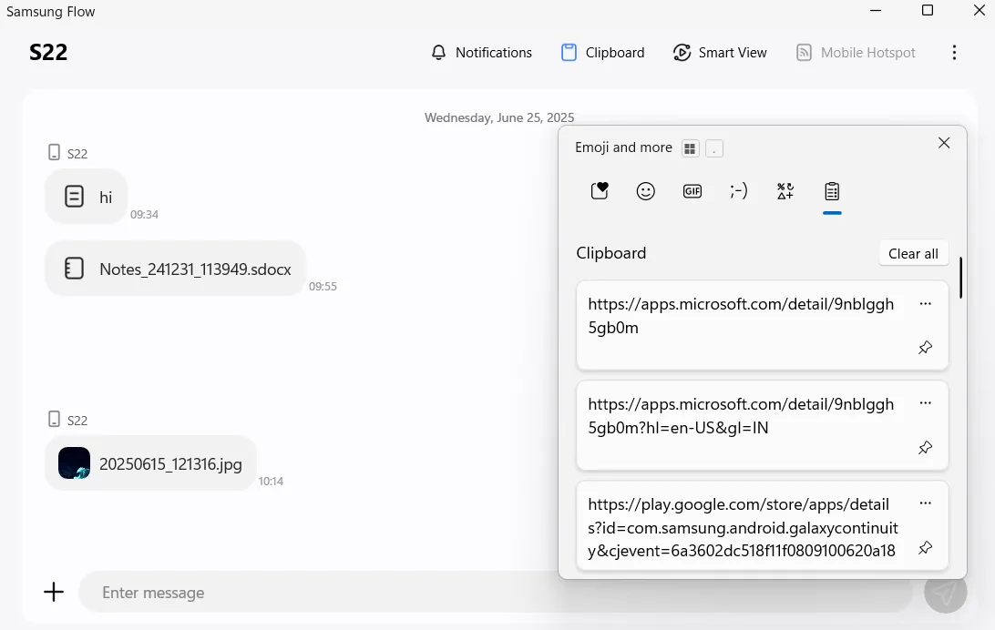 tinh nang dong bo clipboard cua samsung flow tren windows