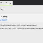 Tính năng Frozen Turkey trên ứng dụng Cold Turkey, hiển thị tùy chọn chặn cứng các trang web để tăng cường khả năng tập trung.