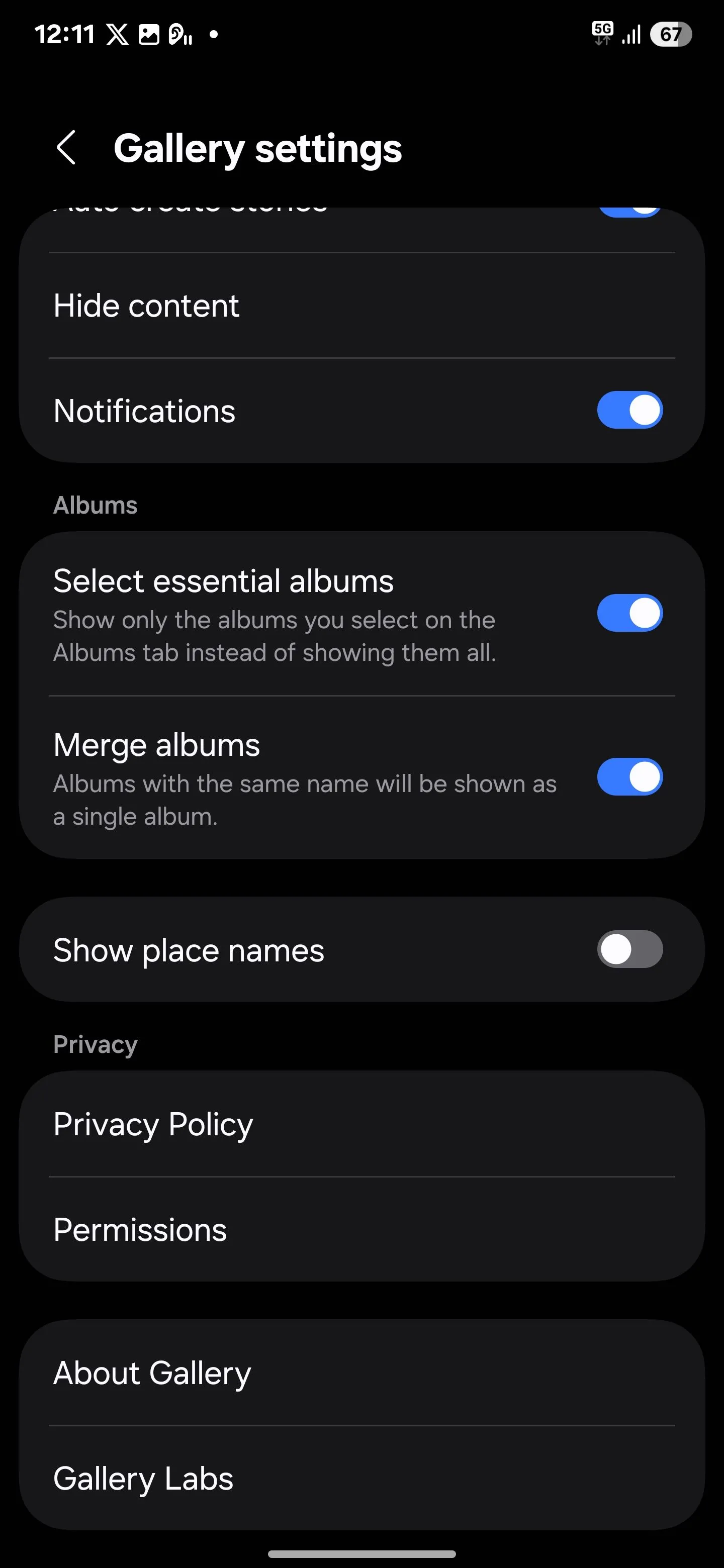 Tính năng Gallery Labs đã được kích hoạt trong ứng dụng Thư viện Samsung Galaxy