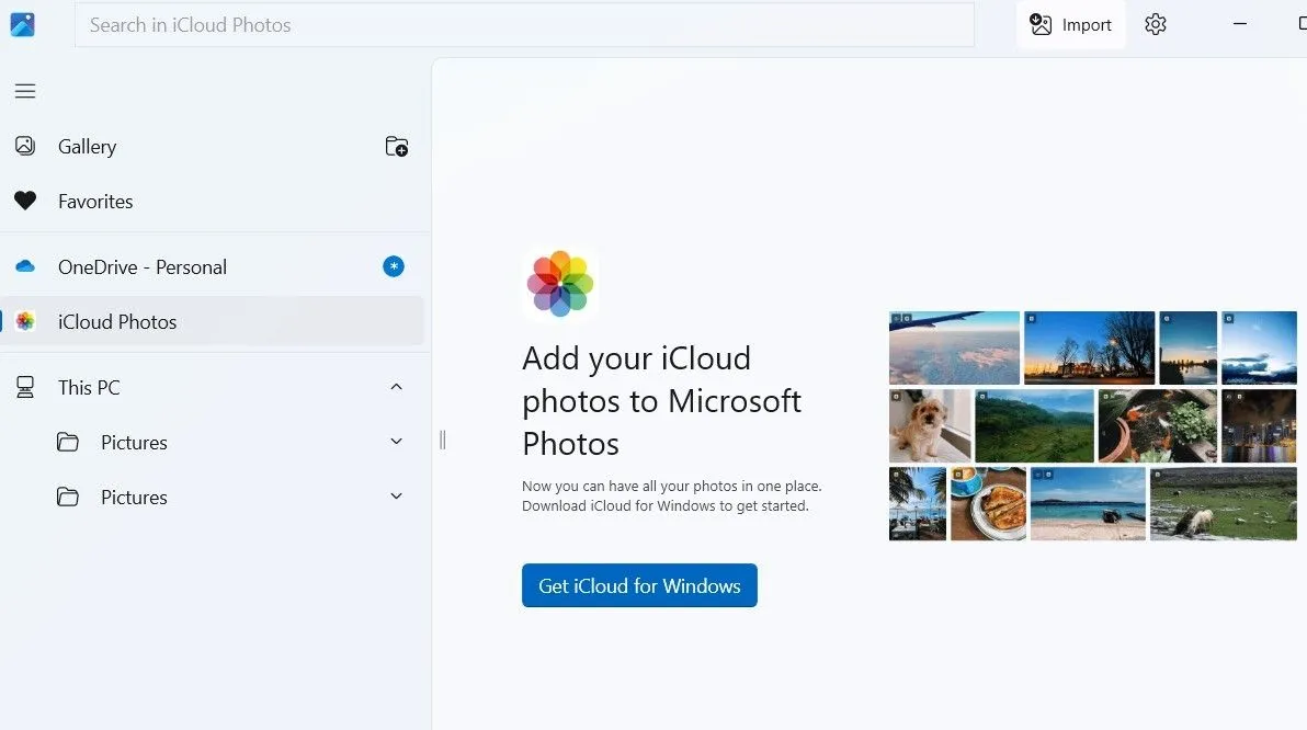 Tính năng tích hợp đồng bộ ảnh iCloud và OneDrive trong ứng dụng Photos của Windows 11