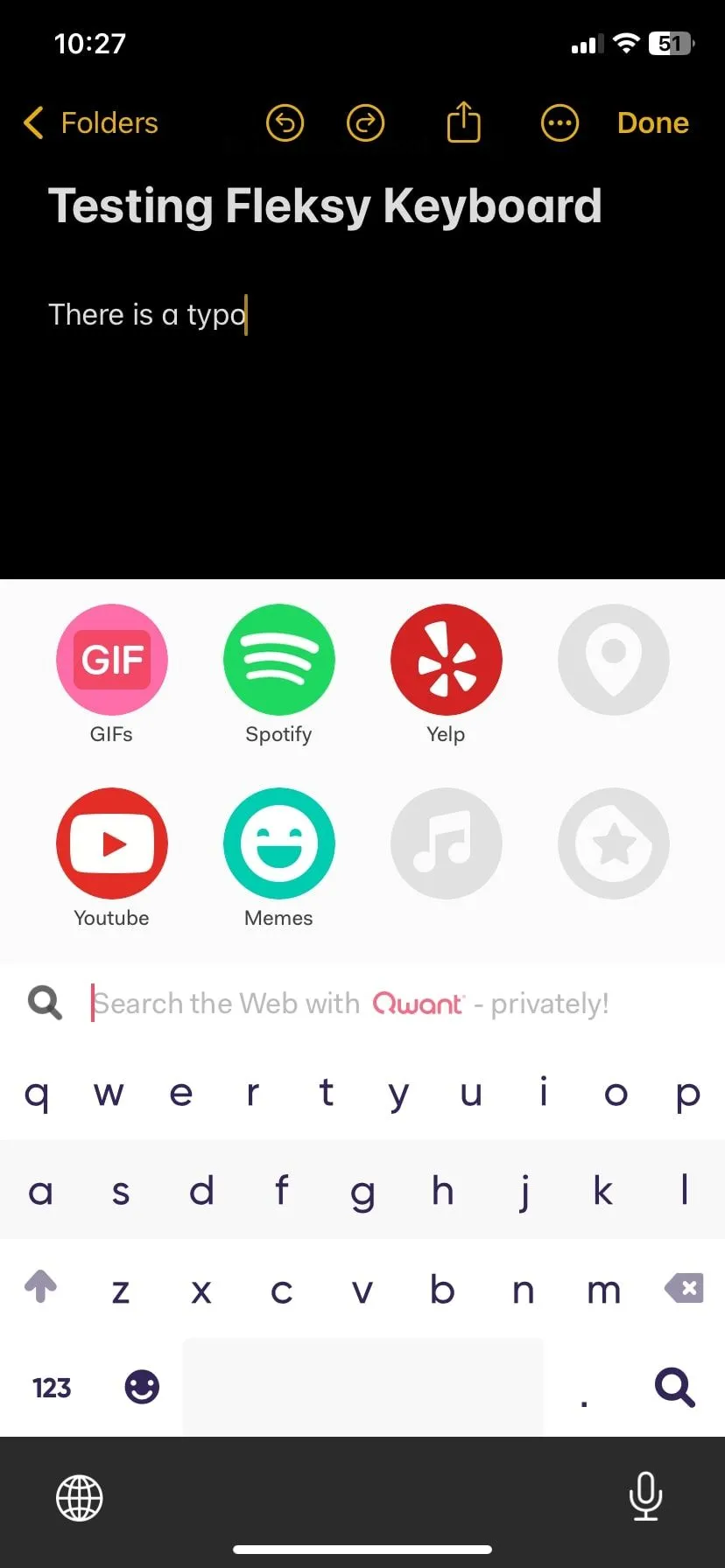 Tính năng tiện ích mở rộng bàn phím Fleksy hiển thị Spotify, Youtube, v.v.