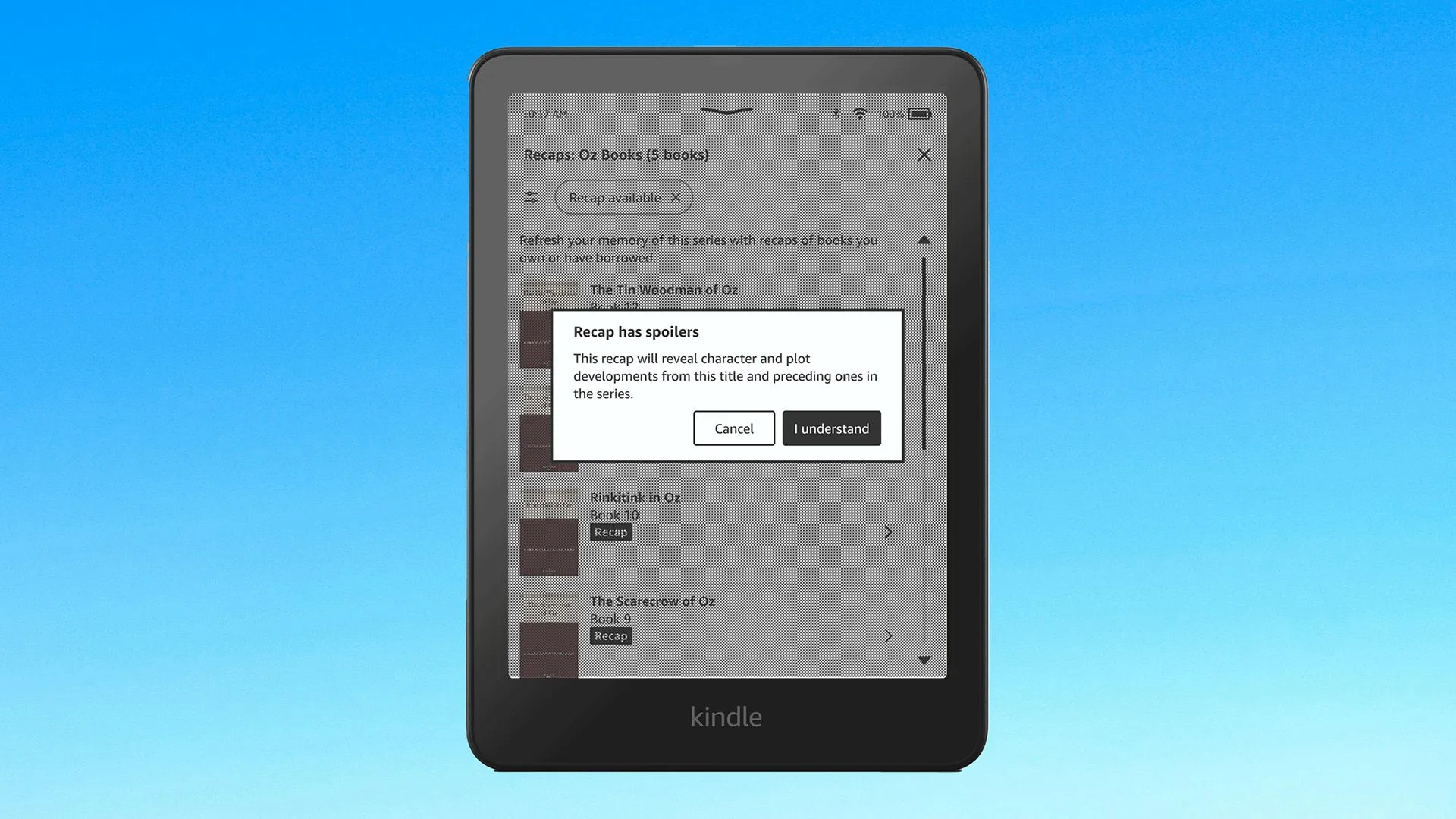 Tính năng tóm tắt sách Kindle Recaps sử dụng AI của Amazon
