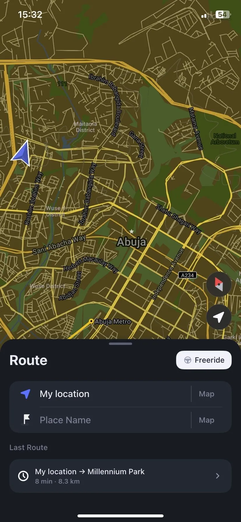 Trang chủ của ứng dụng bản đồ ngoại tuyến MAPS.ME