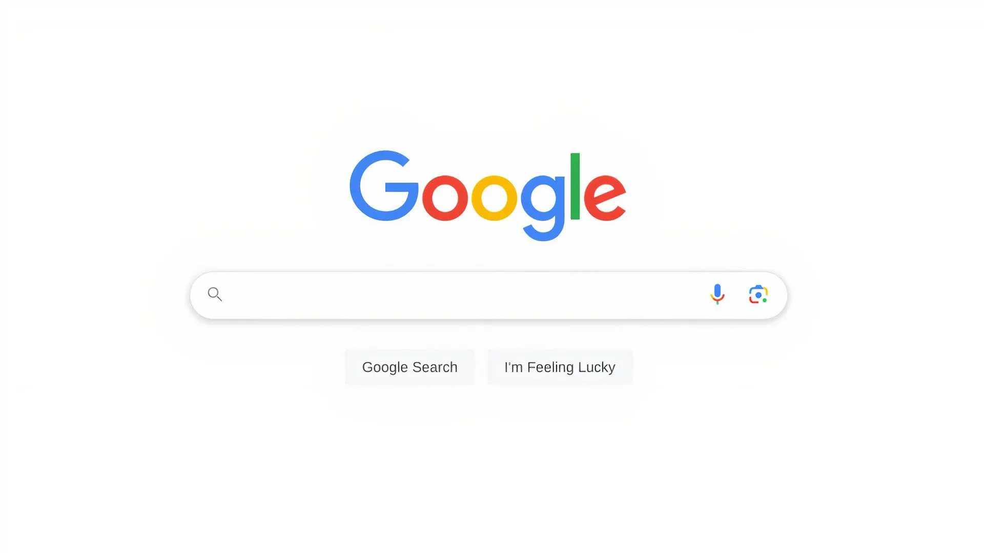 Trang chủ Google Search với thanh tìm kiếm đơn giản