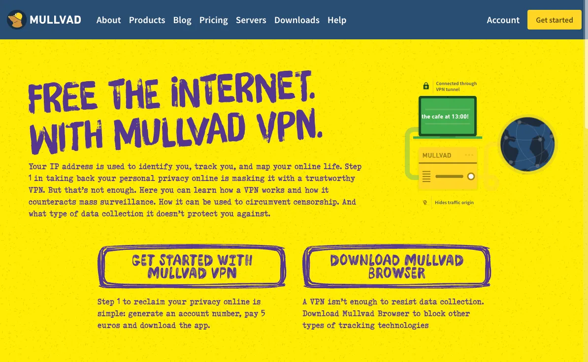 Trang chủ Mullvad VPN, dịch vụ mạng riêng ảo được đánh giá cao về quyền riêng tư
