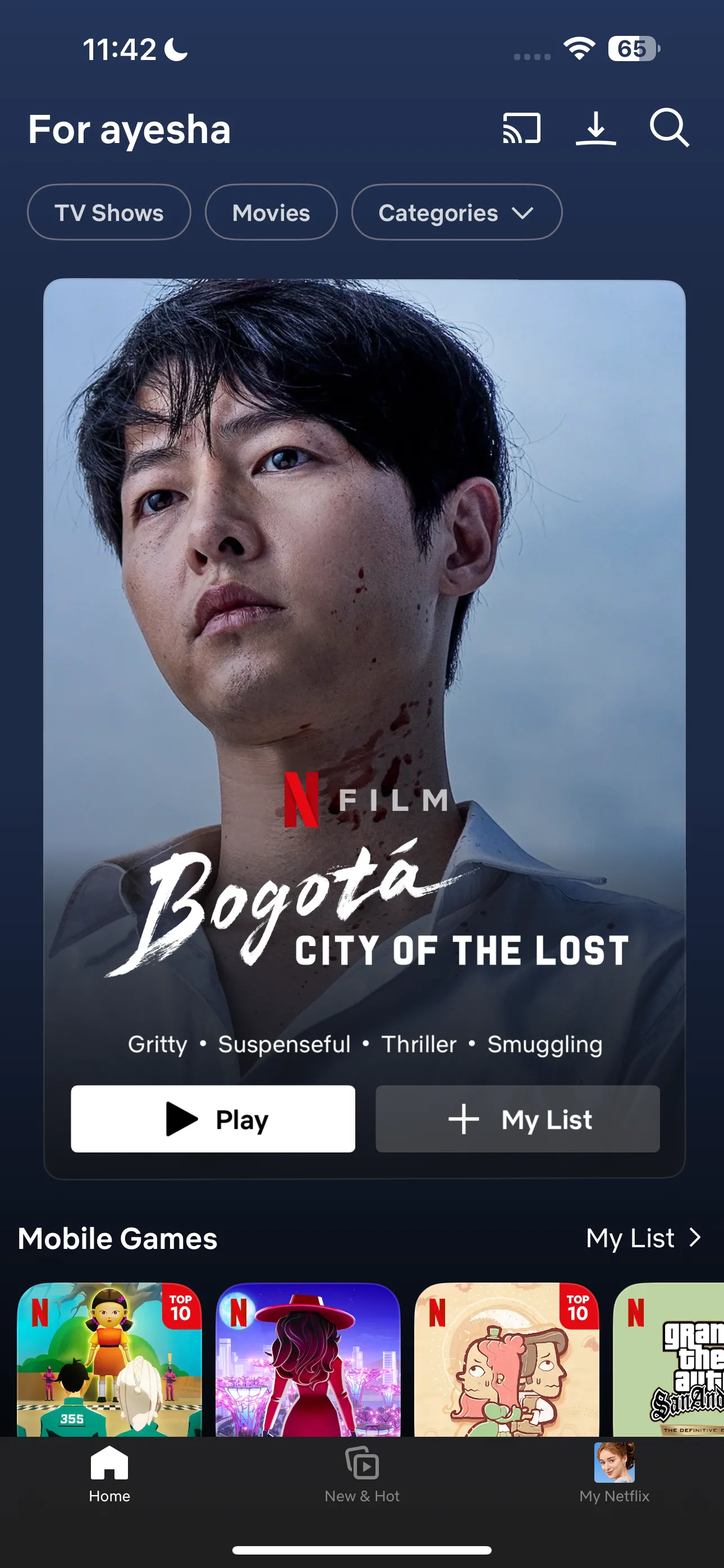 Trang chủ ứng dụng Netflix