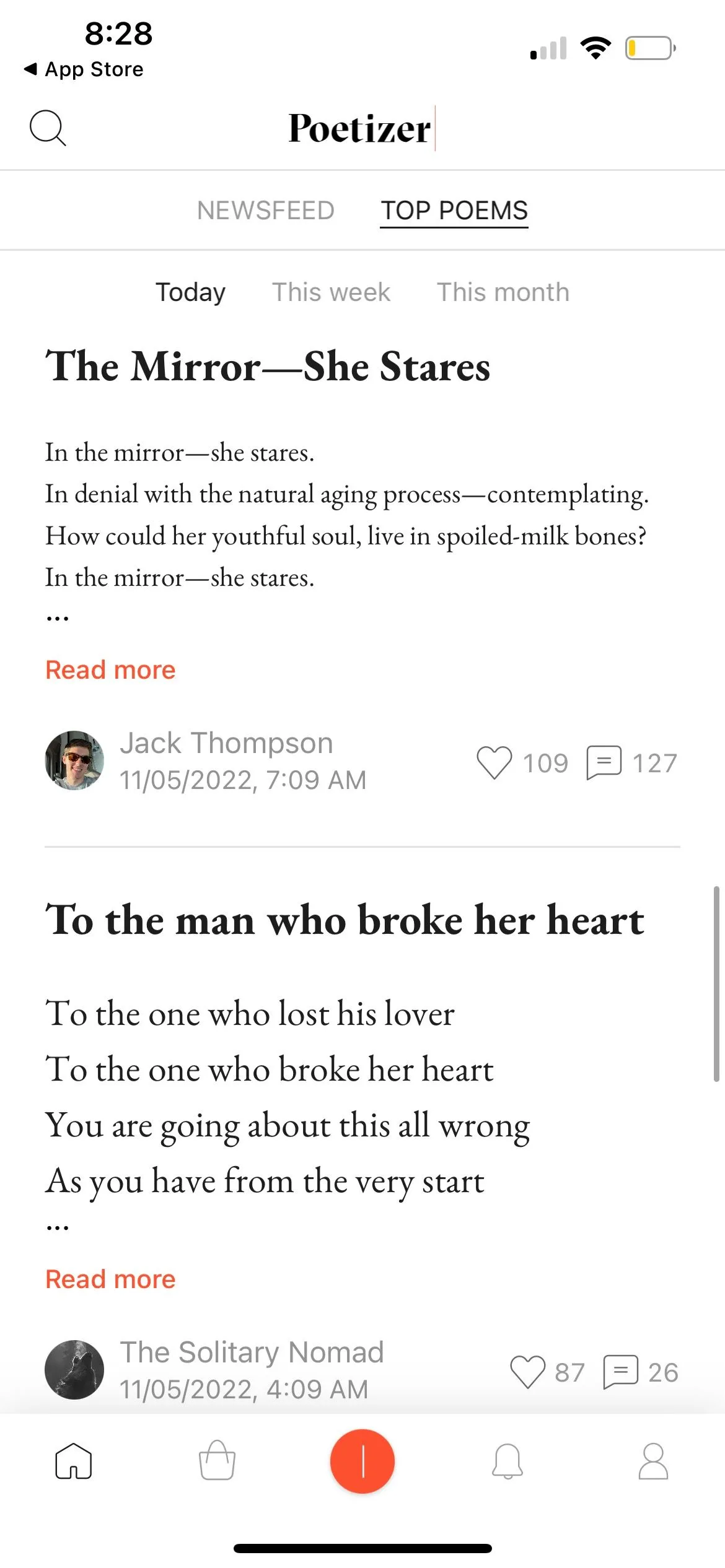 Trang tổng hợp các bài thơ nổi bật hàng ngày trên ứng dụng Poetizer