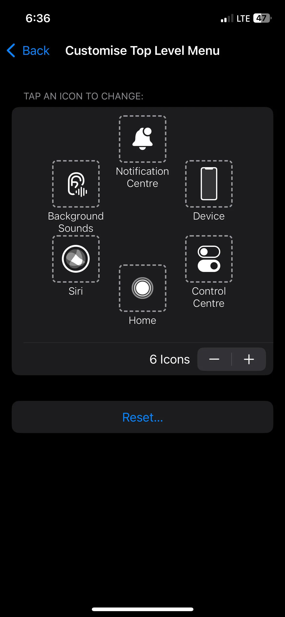 Tùy chỉnh menu cấp cao nhất của AssistiveTouch trên iPhone với các phím tắt nhanh
