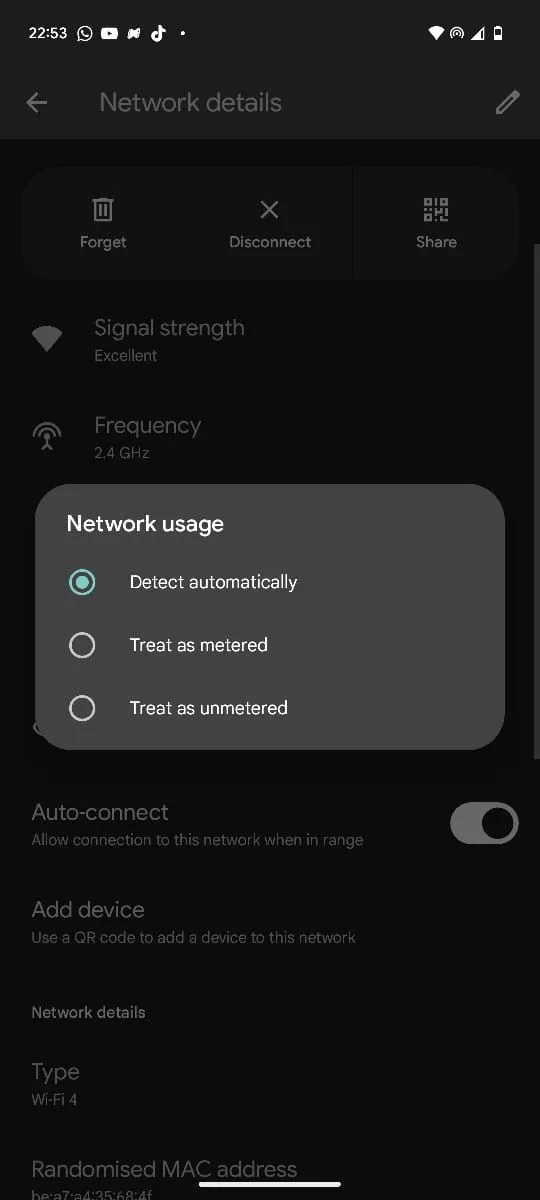 Tùy chỉnh sử dụng mạng đo lường trên Android để tiết kiệm dữ liệu hotspot