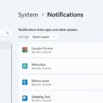 Tùy chỉnh tắt thông báo ứng dụng Google Chrome trong cài đặt hệ thống Windows 11