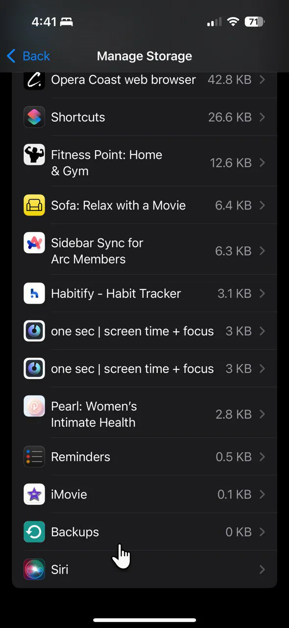 Tùy chọn Bản sao lưu iCloud