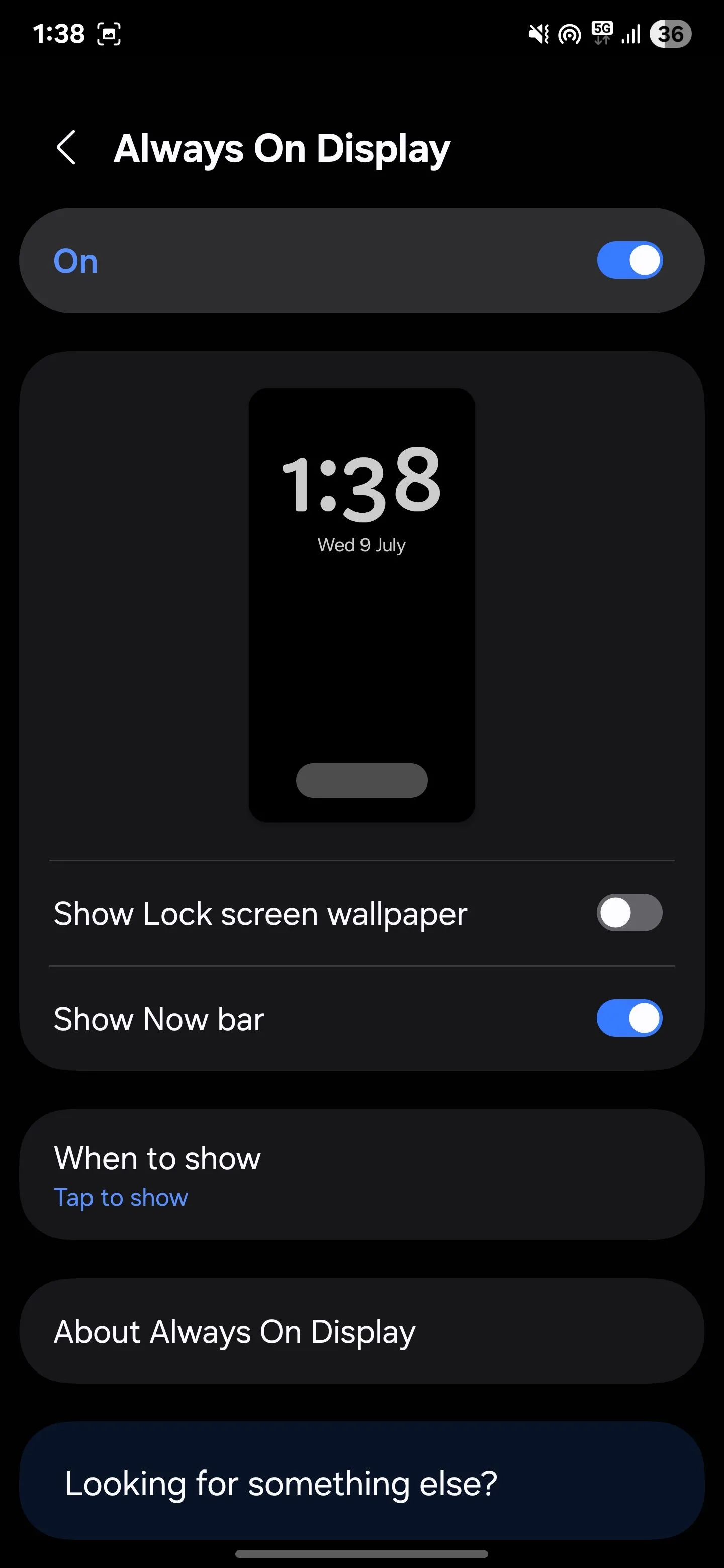 Tùy chọn cài đặt Always On Display trên điện thoại Samsung