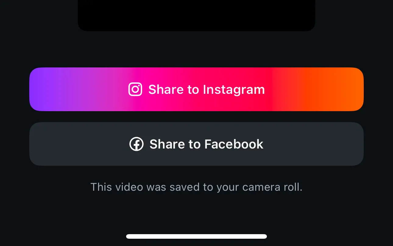 Tùy chọn chia sẻ video đã chỉnh sửa từ Edits sang Instagram và Facebook