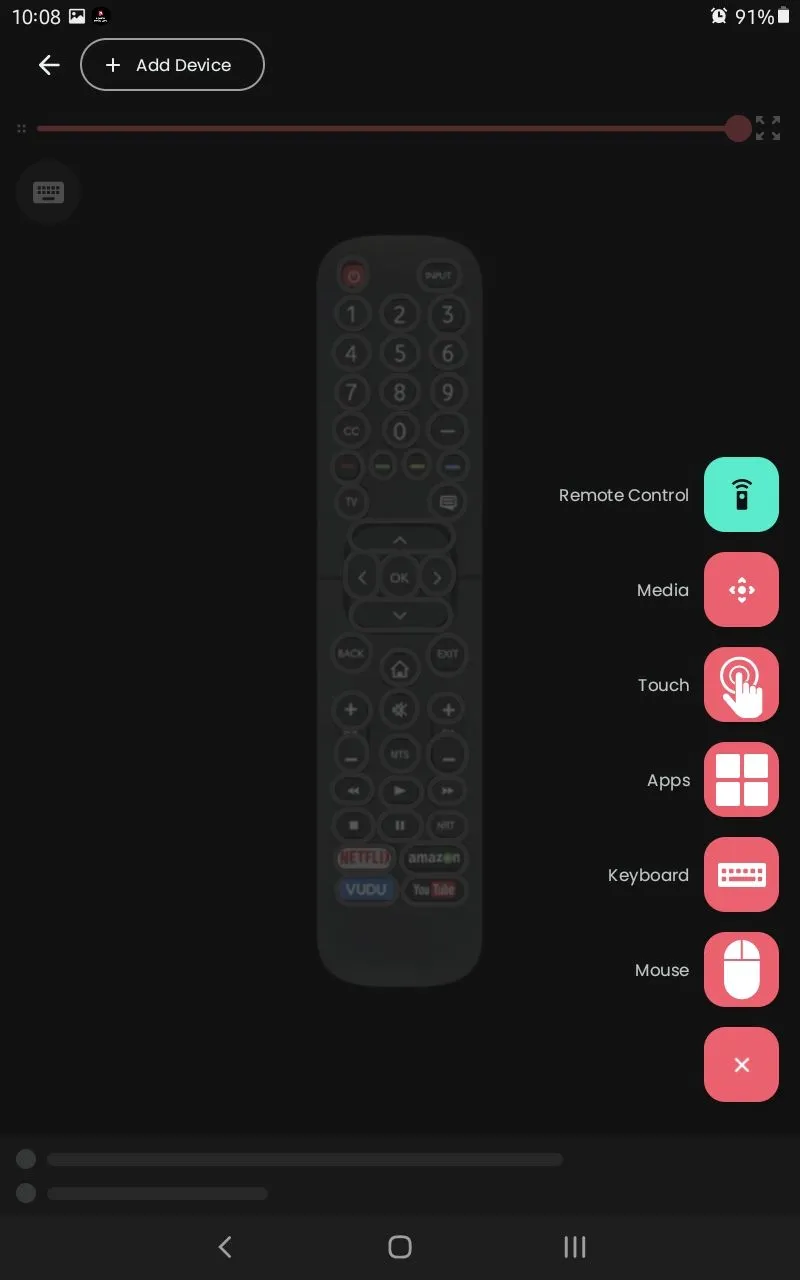 Tùy chọn chọn giao diện remote khác nhau trong ứng dụng Remote for Hisense Smart TV
