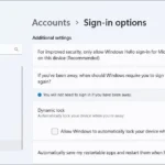 Tùy chọn đăng nhập trong cài đặt Windows 11 để kích hoạt Dynamic Lock