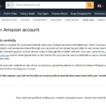 Tùy chọn đóng tài khoản Amazon trong trường hợp dữ liệu bị rò rỉ