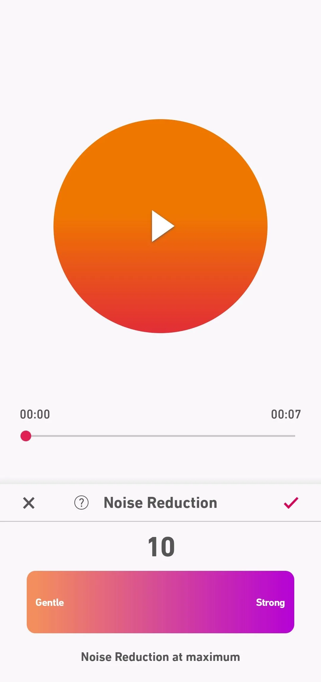 Tùy chọn giảm tạp âm (Noise Reduction) trong ứng dụng thu âm Dolby On.