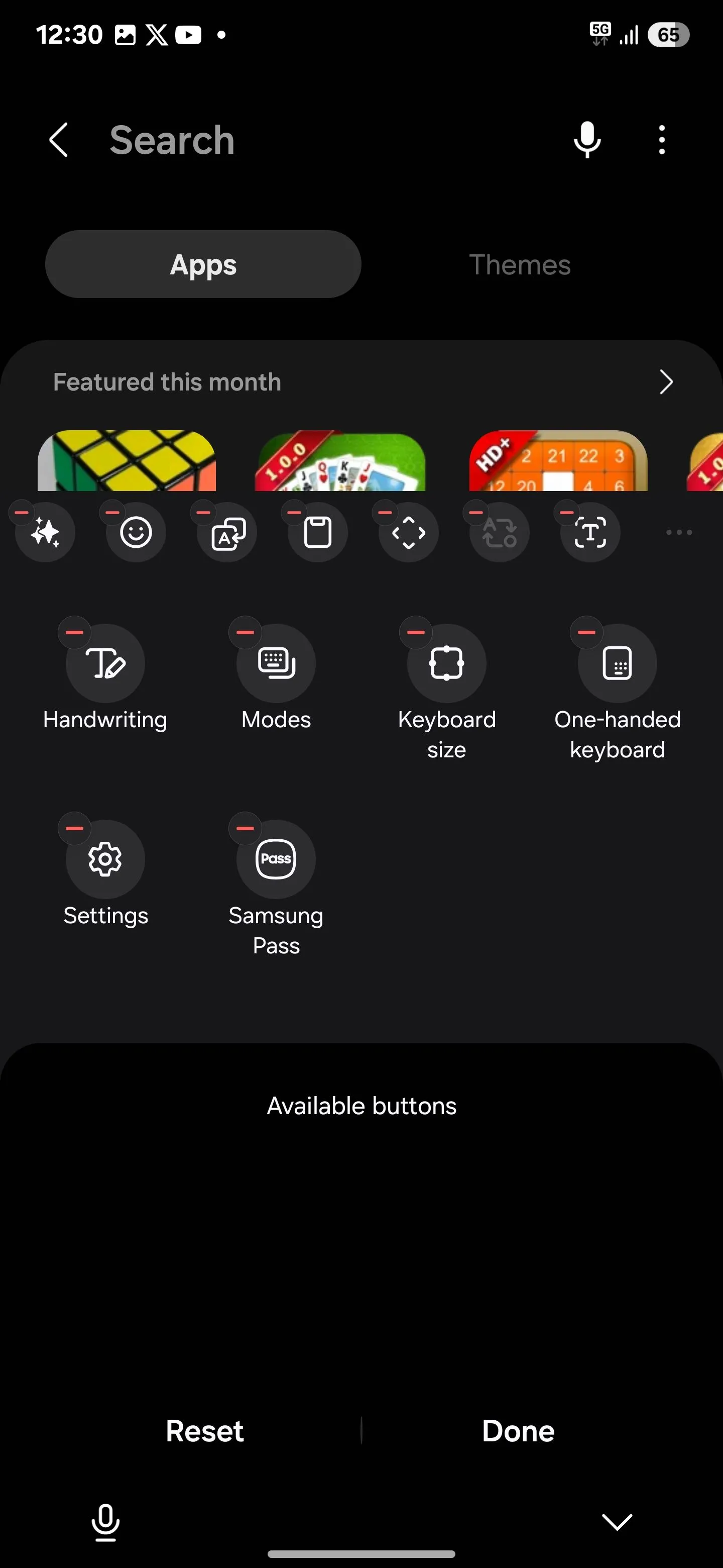 Tùy chọn Samsung Pass trên thanh tác vụ của bàn phím Samsung Keyboard để truy cập thông tin đã lưu