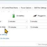 Tùy chọn thay đổi cài đặt nguồn nâng cao trong Control Panel trên Windows 11