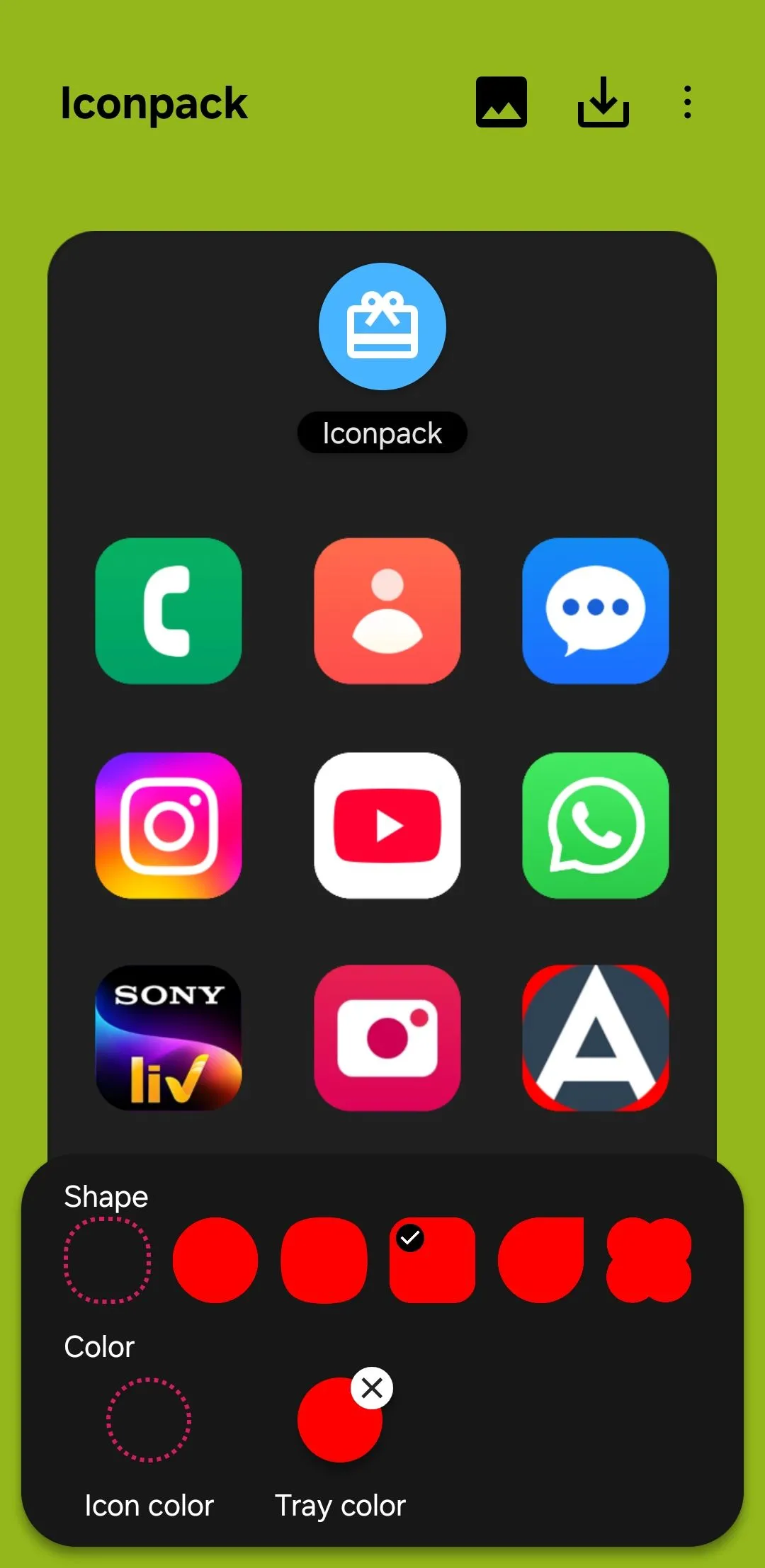 Tùy chọn thay đổi hình dạng biểu tượng ứng dụng trong module Theme Park của Good Lock trên điện thoại Samsung.