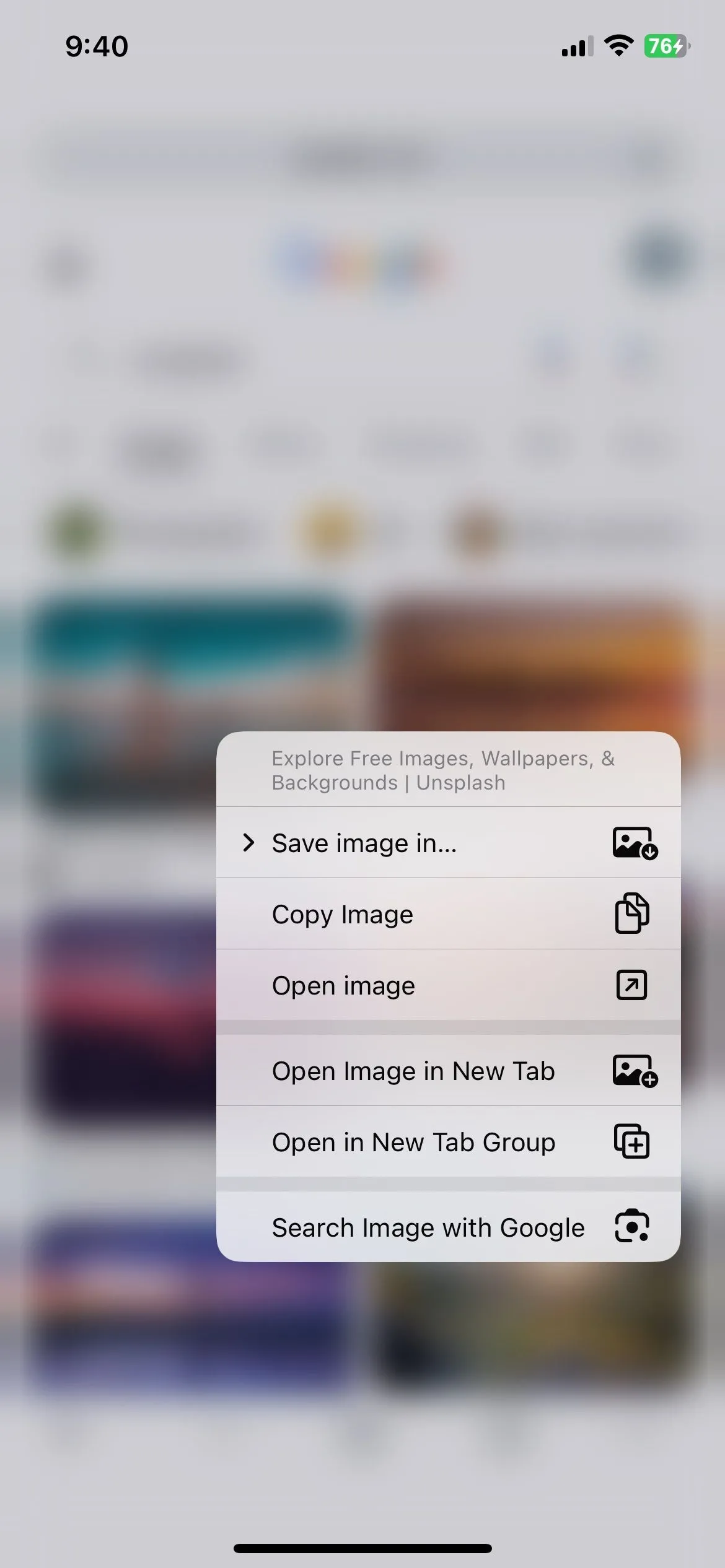 Tùy chọn tìm kiếm hình ảnh với Google ngay trong trình duyệt Chrome trên iPhone
