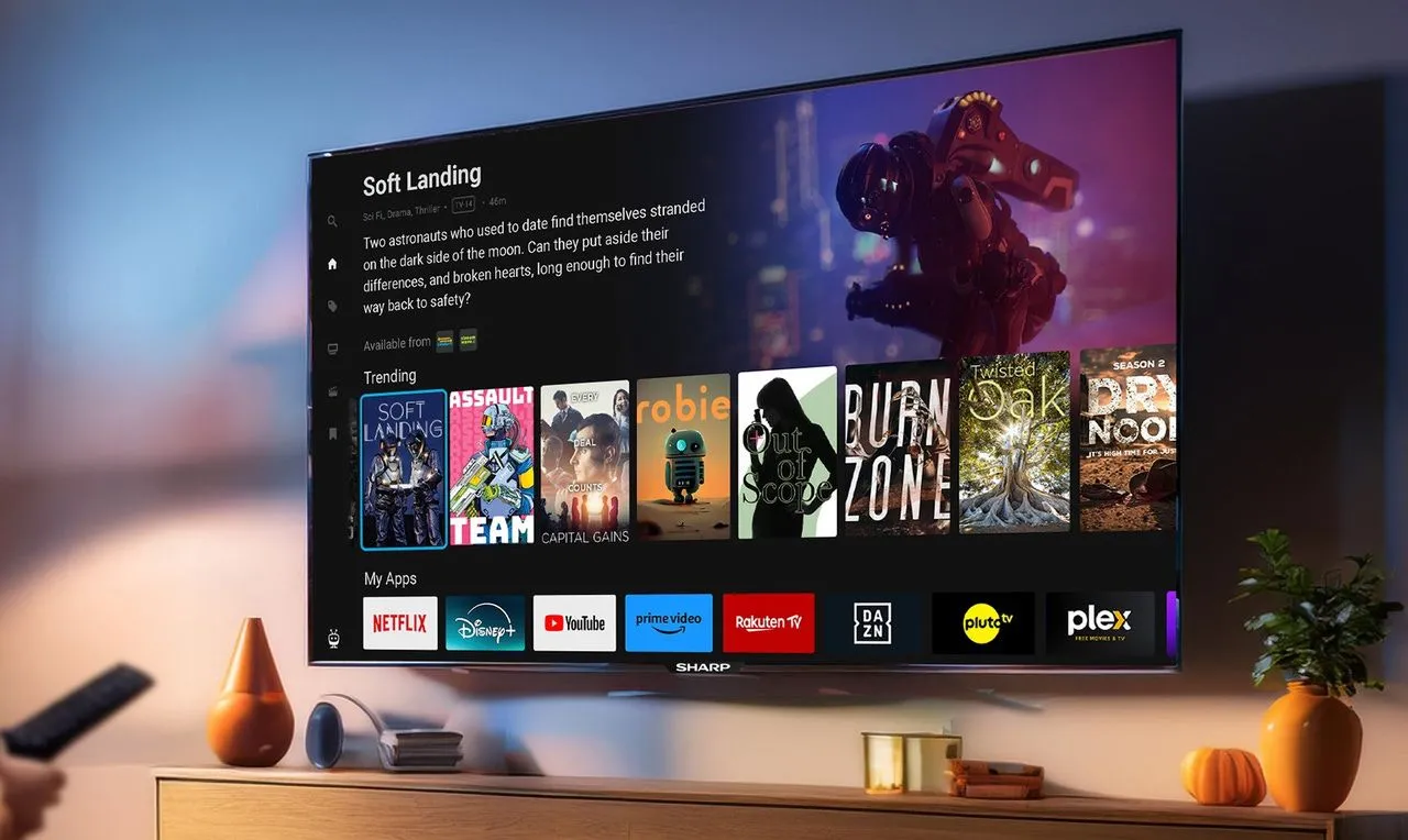 TV thông minh Sharp hiển thị giao diện TiVo OS