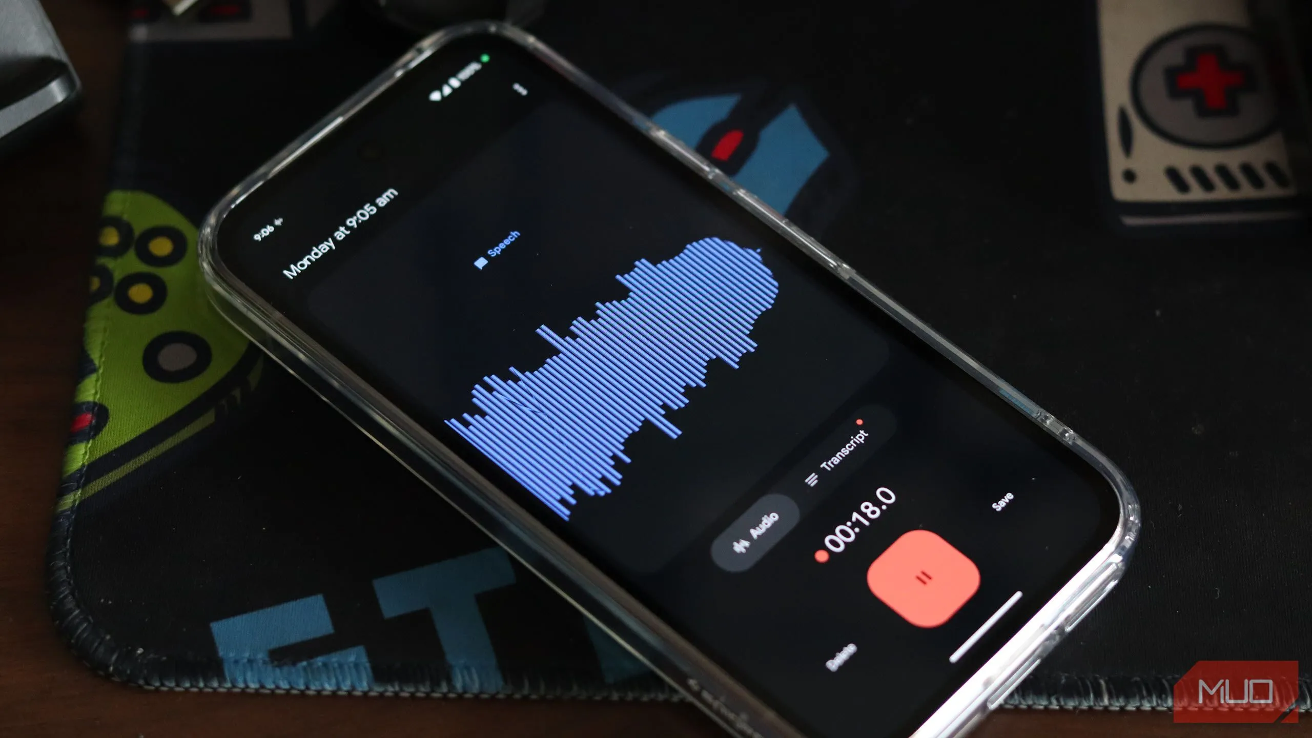 Ứng dụng Google Recorder với tính năng chuyển đổi giọng nói thành văn bản trên Pixel 9a