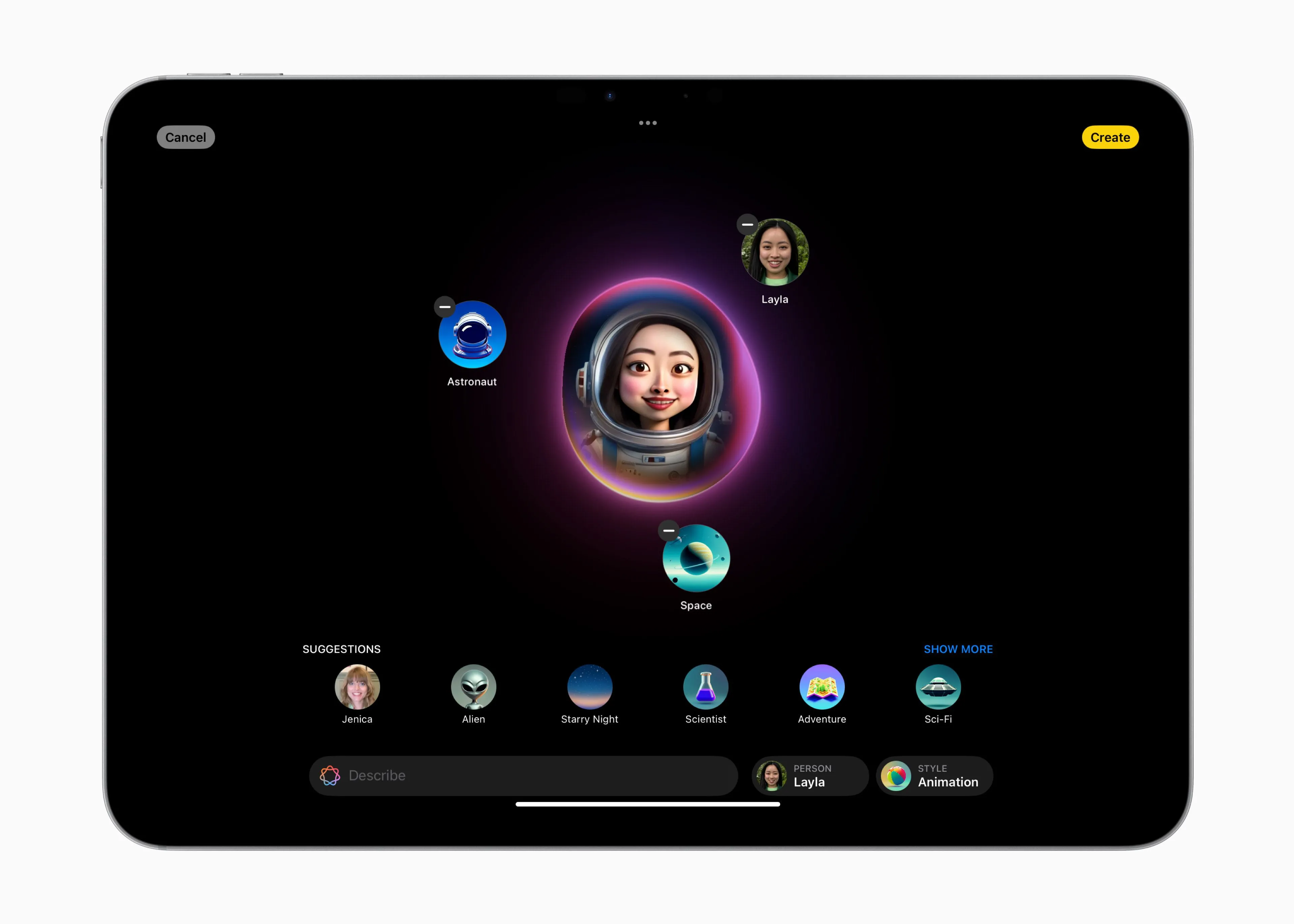 ứng dụng Image Playground tạo ảnh AI trên iPad của Apple Intelligence