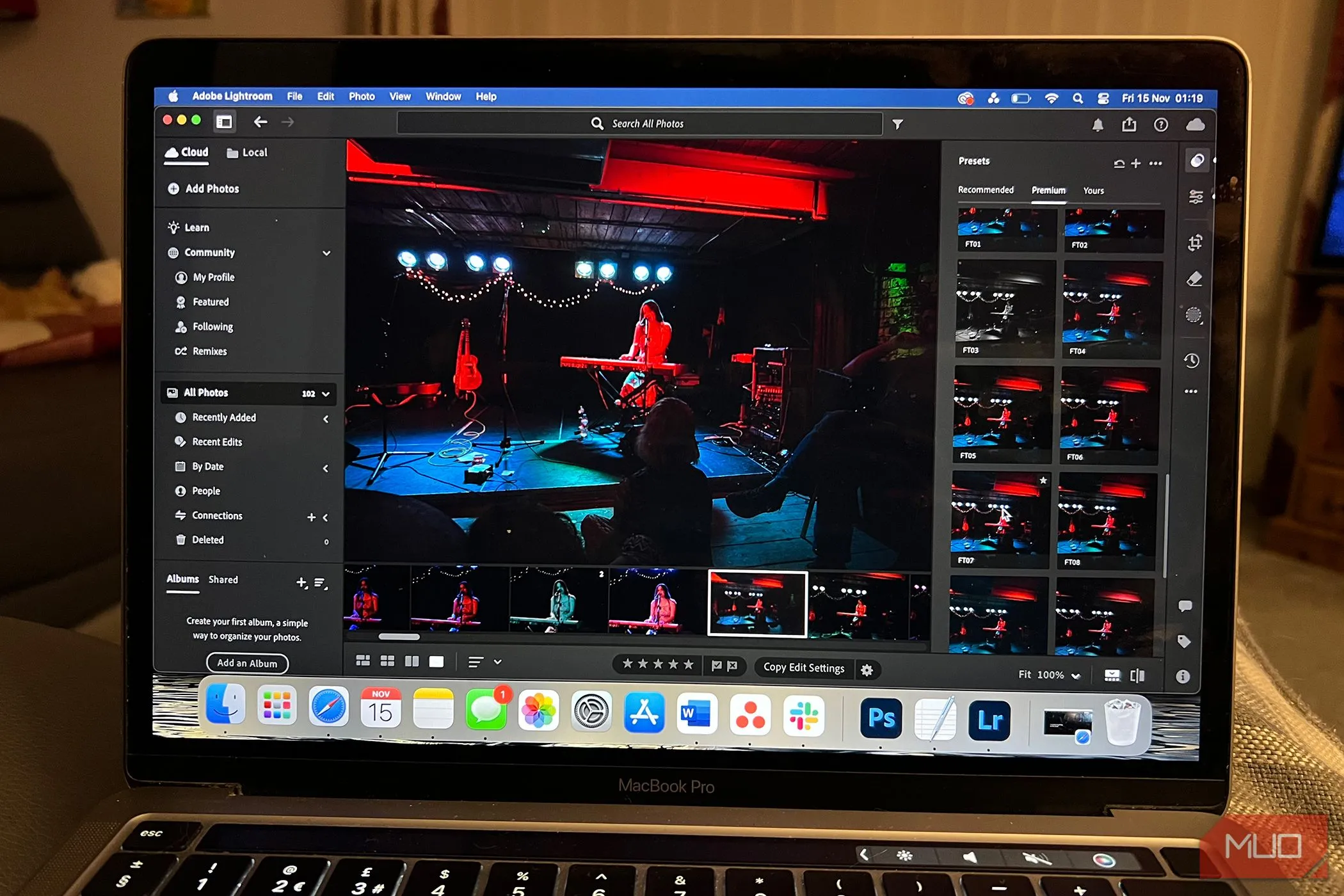 Ứng dụng Lightroom Desktop hoạt động trên MacBook, thể hiện khả năng tương thích phần mềm mượt mà