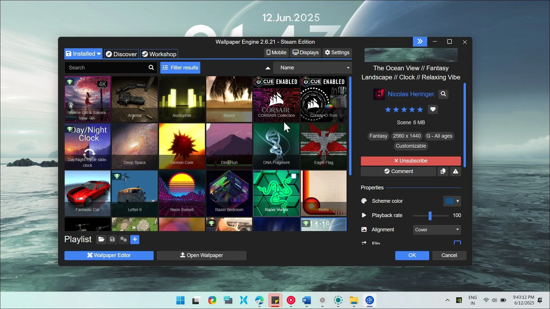 Ứng dụng Wallpaper Engine chạy với hình nền động ấn tượng trên Windows 11
