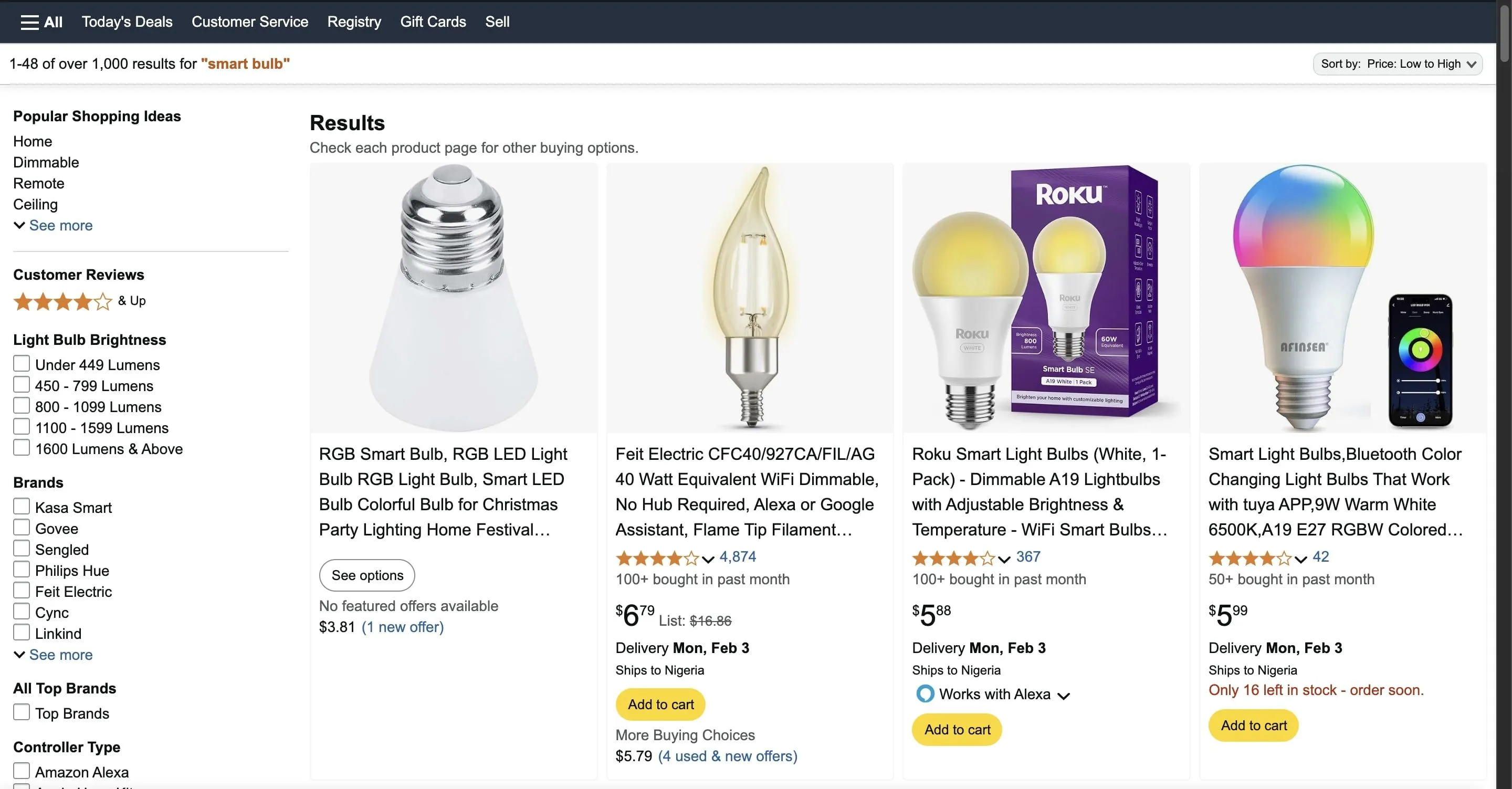 Ưu đãi bóng đèn thông minh giá rẻ trên Amazon