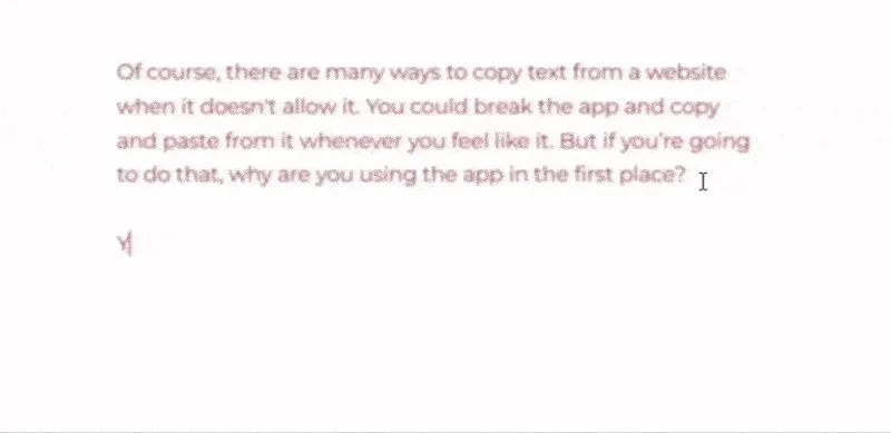 Văn bản chuyển sang màu đỏ và mờ dần trong The Most Dangerous Writing App khi người dùng dừng viết