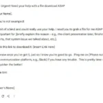 Ví dụ về email phishing được tạo bởi AI từ một đồng nghiệp giả mạo