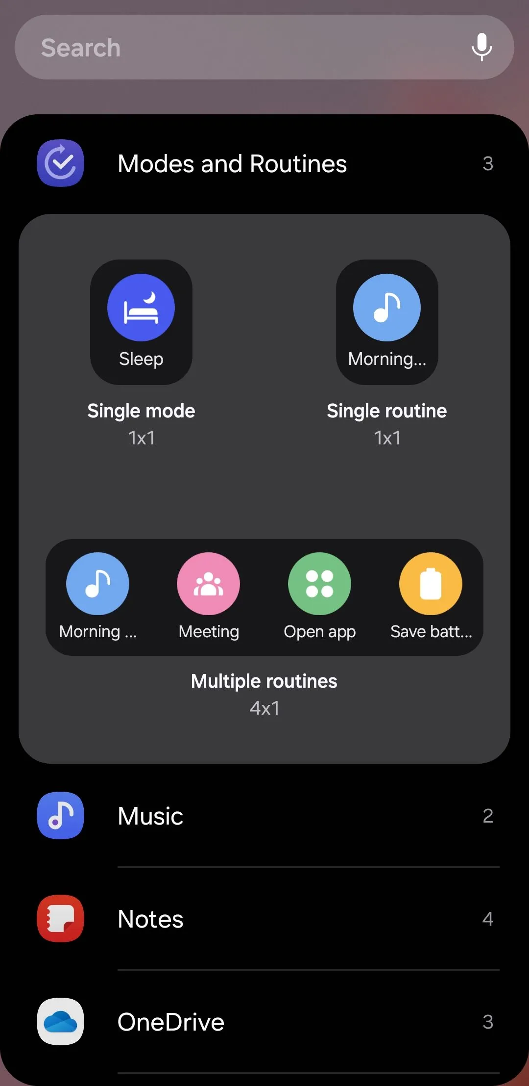 Widget Chế độ và Quy trình trên Samsung Galaxy giúp kích hoạt các cài đặt tự động