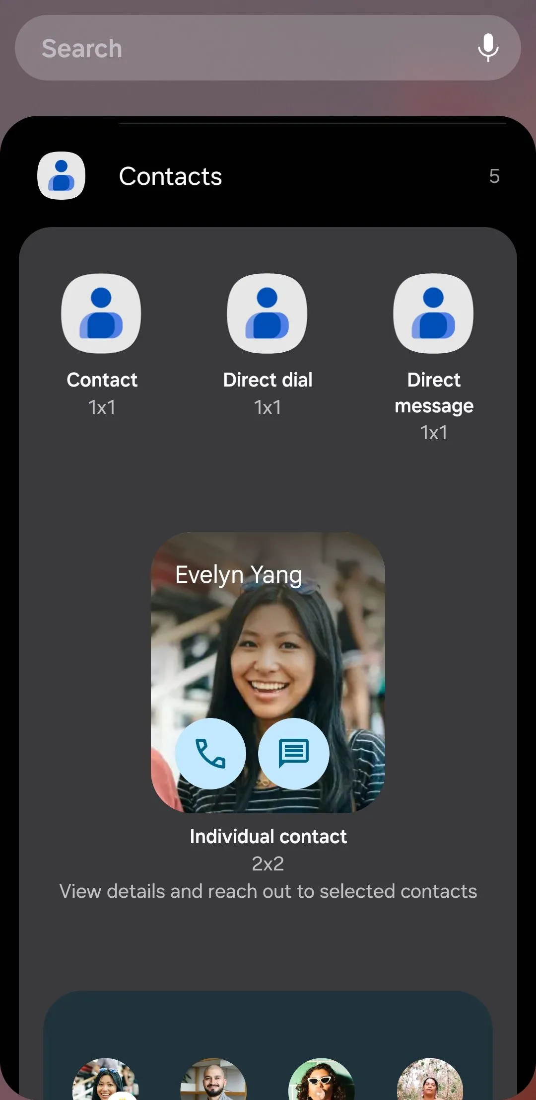 Widget gọi nhanh và danh bạ yêu thích từ ứng dụng Google Contacts trên Android