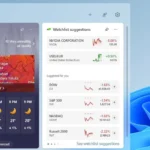Widget thời tiết hiển thị dự báo chi tiết trên bảng widget Windows 11